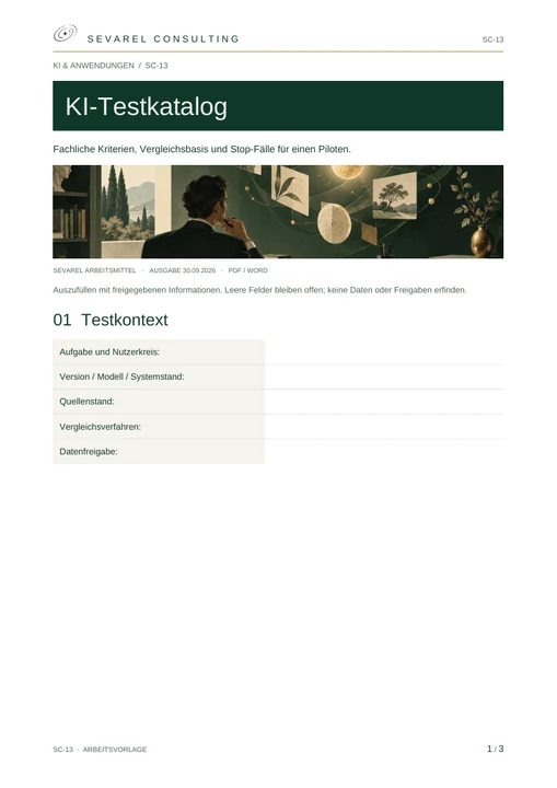 Titelseite: KI-Testkatalog