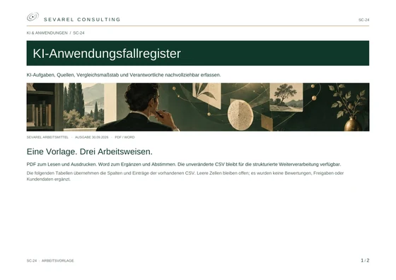 Titelseite: KI-Anwendungsfallregister